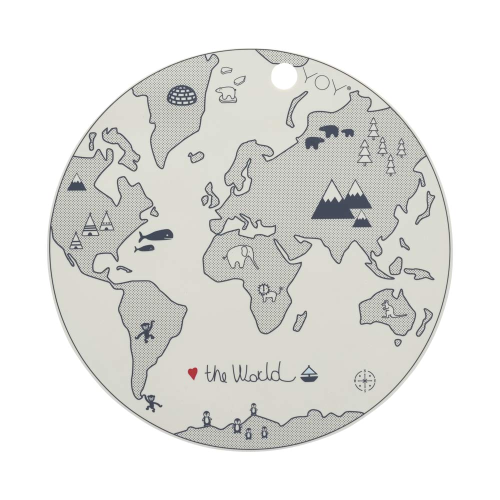 OYOY MINI - Placemat 'The World' (Ø39cm, Offwhite)