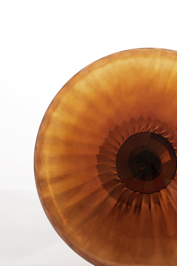 Light &amp; Living - Lampe de table 'Pleat' (Taille L, Verre Marron &amp; Or)