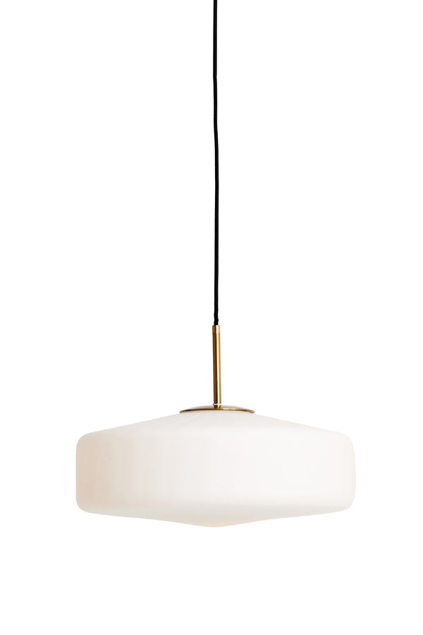 Light & Living - Hanglamp 'Pleat' (Maat M, Glas, Matwit & Goud)