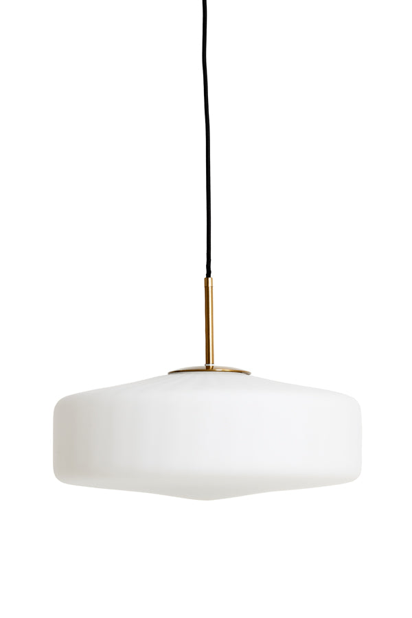 Light & Living - Hanglamp 'Pleat' (Maat L, Glas, Matwit & Goud)