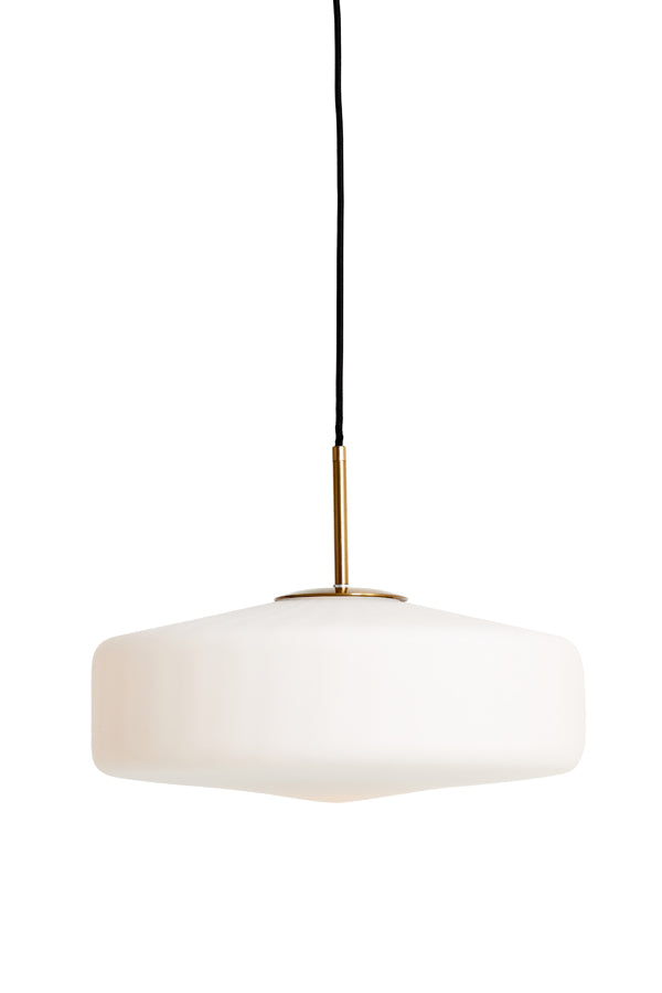 Light & Living - Hanglamp 'Pleat' (Maat L, Glas, Matwit & Goud)