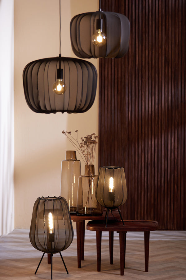 Light &amp; Living - Lampe de table 'Plumeria' (Taille L, Noir)