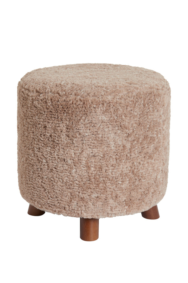 Light &amp; Living - Pouf 'Polly' (Marron Gris &amp; Marron)