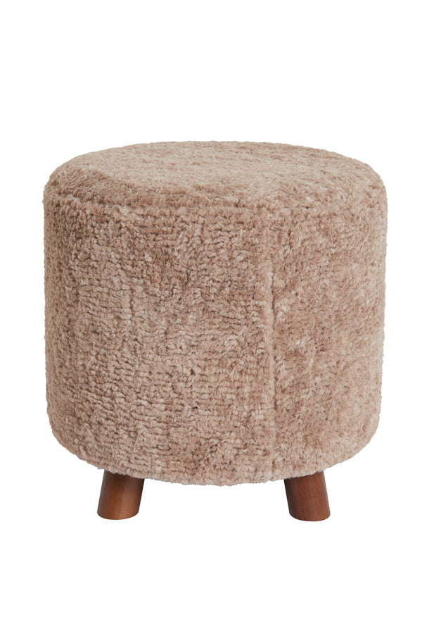 Light &amp; Living - Pouf 'Polly' (Marron Gris &amp; Marron)