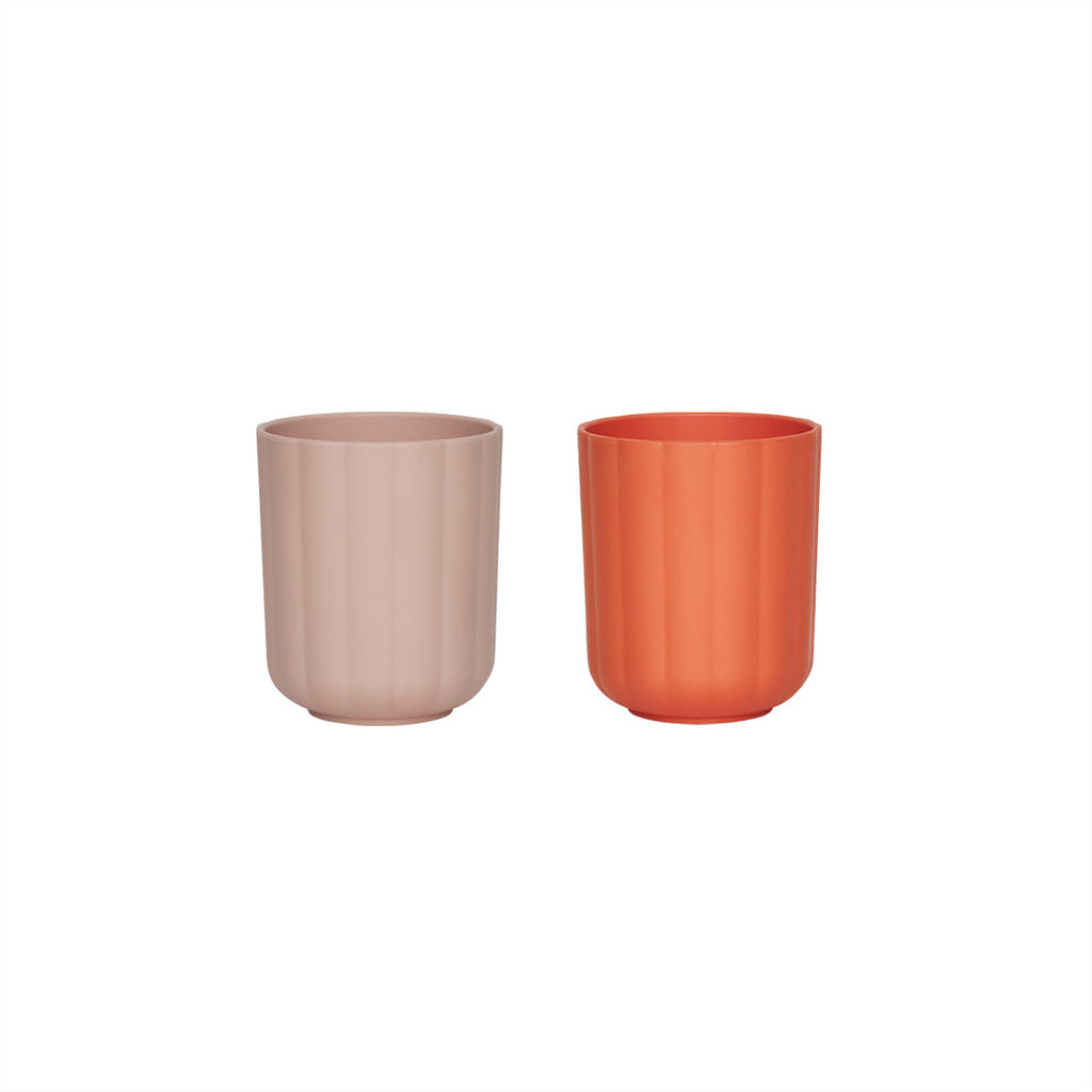 OYOY MINI - Tasses 'Pullo' (Lot de 2, Rose &amp; Abricot)