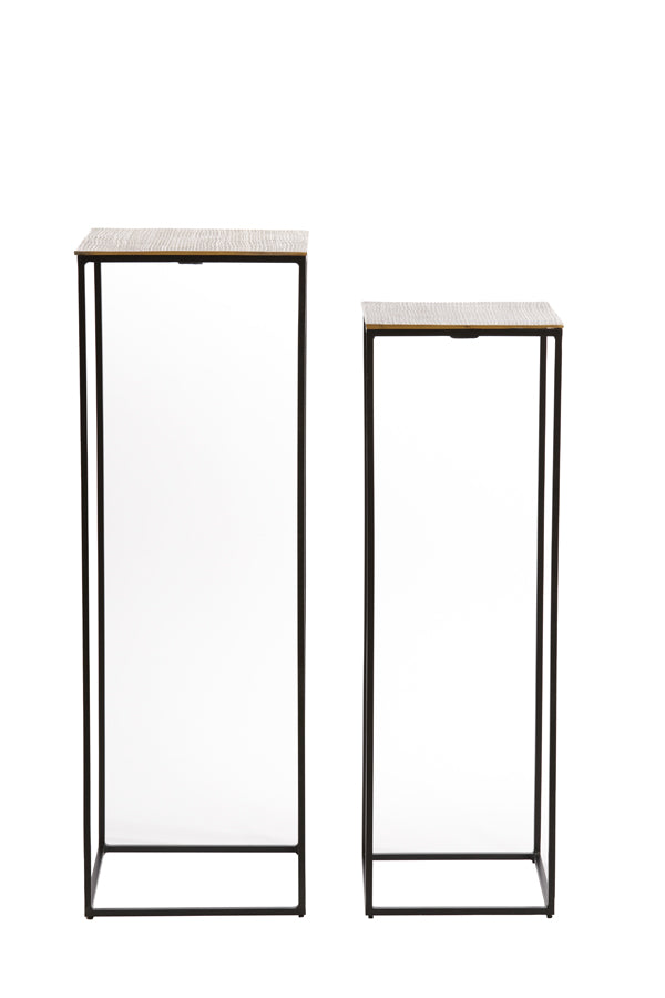 Light & Living - Pilaar 'Quin' (Set van 2, Antique Bronze & Black)