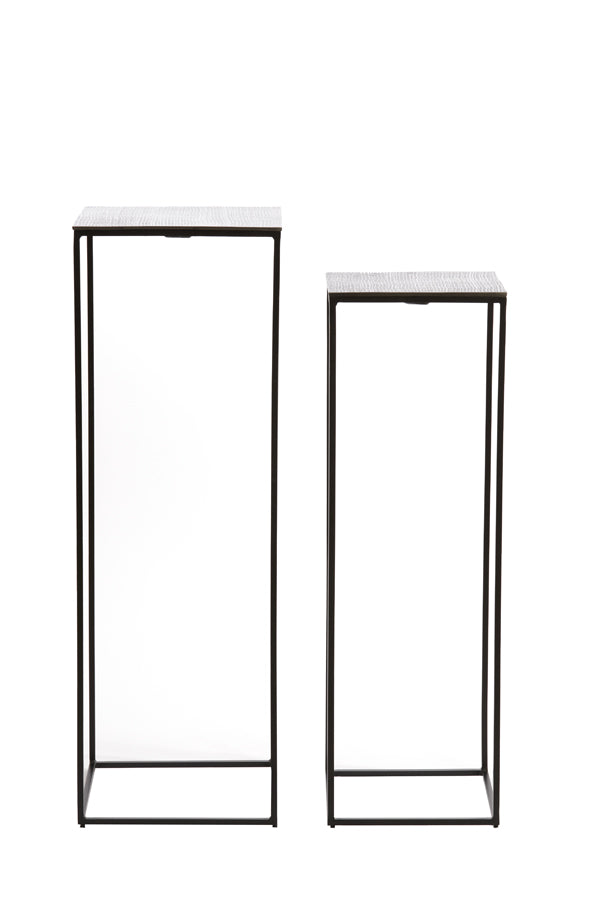 Light &amp; Living - Pilier 'Quin' (Lot de 2, Nickel Noir et Noir)