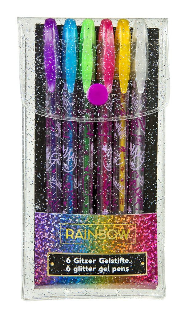 Stylo gel Rainbow High Glitter 6 pièces
