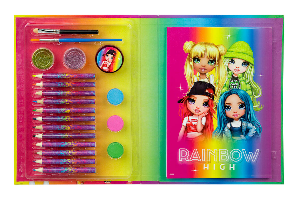 Rainbow High Kit de dessin maquillage 19 pièces