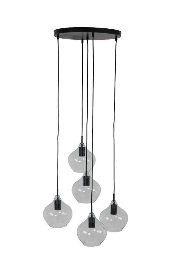 Light & Living - Hanglamp 'Rakel' (5 stuks, Matzwart & Helder)