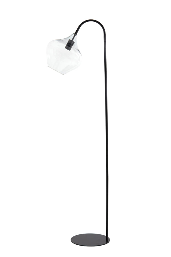 Light &amp; Living - Lampadaire 'Rakel' (160cm de haut, Noir Mat &amp; Transparent)