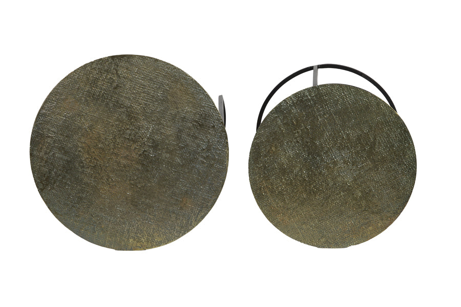 Light &amp; Living - Tables d'appoint 'Rengo' (Lot de 2, Texture, Bronze Antique)