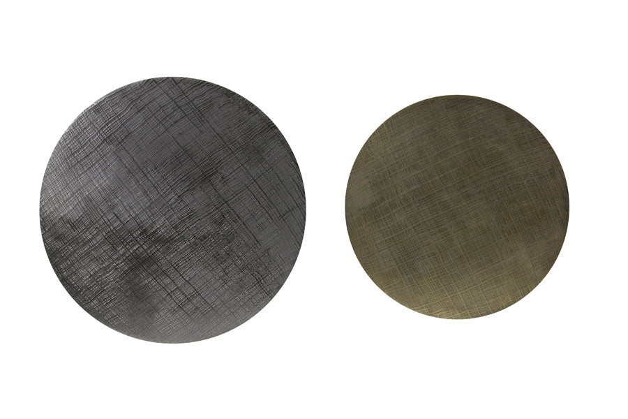 Light &amp; Living - Tables d'appoint 'Rengo' (Lot de 2, Texture, Noir et Bronze Antique)