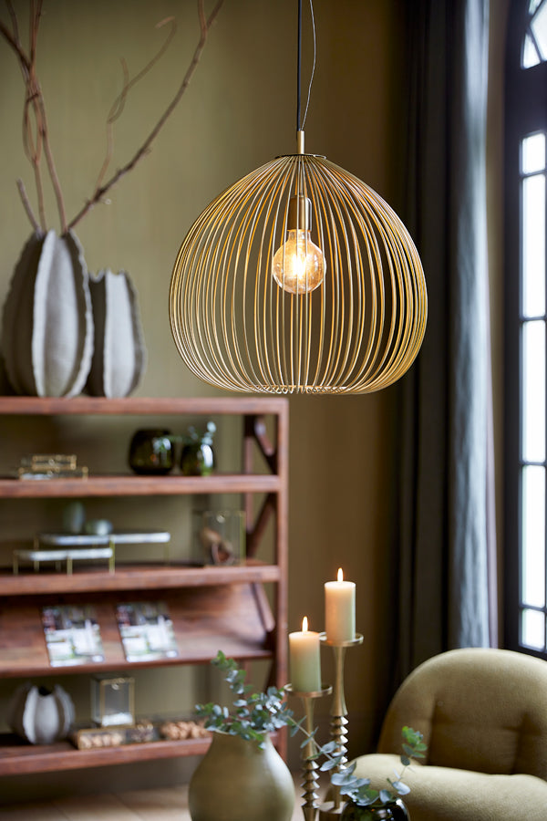 Light &amp; Living - Lampe suspendue 'Rilana' (Taille M, Or Clair)