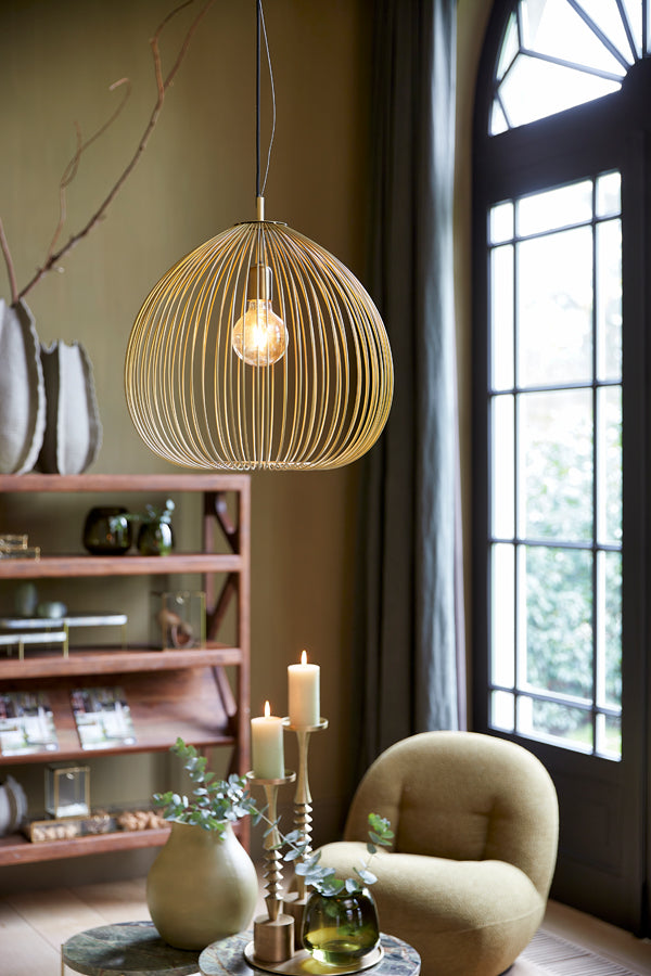 Light &amp; Living - Lampe suspendue 'Rilana' (Taille M, Or Clair)