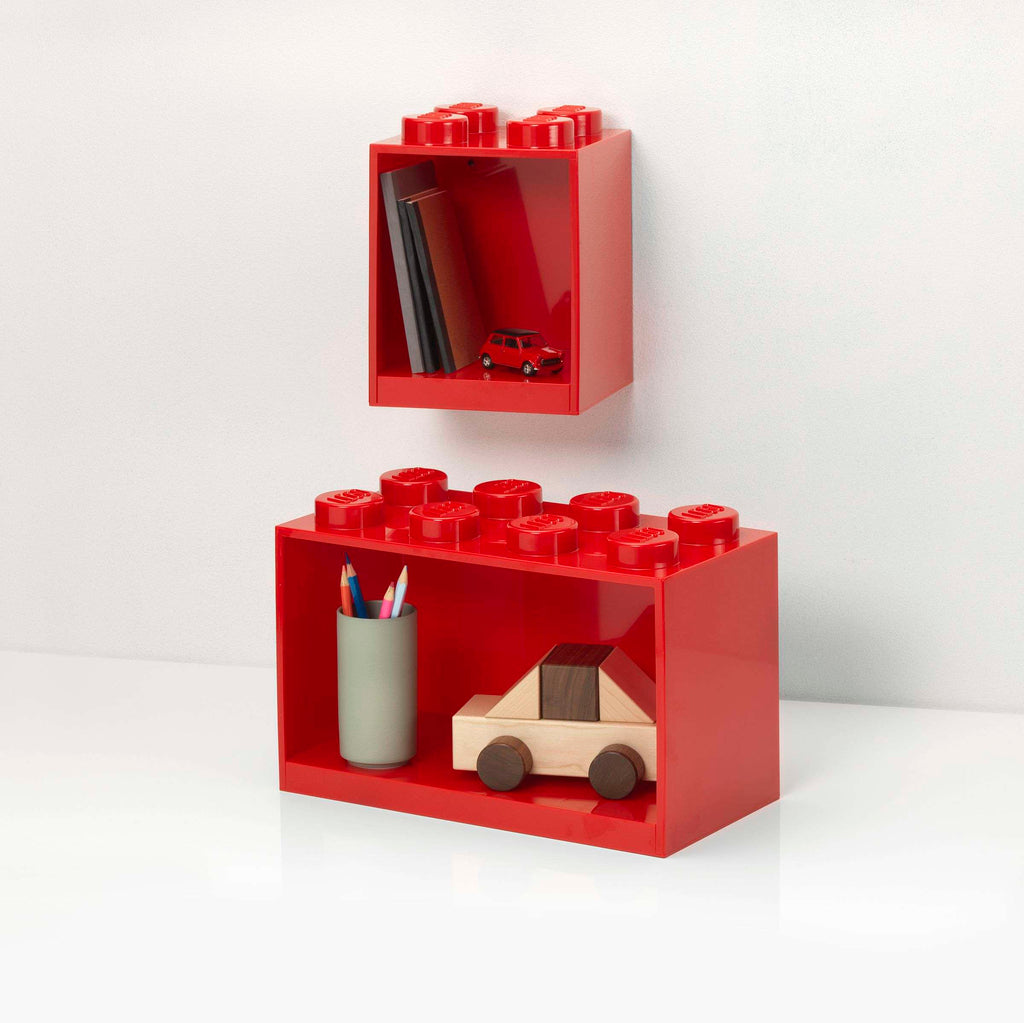 Lego - Wandschap 'Iconic Brick 4 en 8' (Rood)