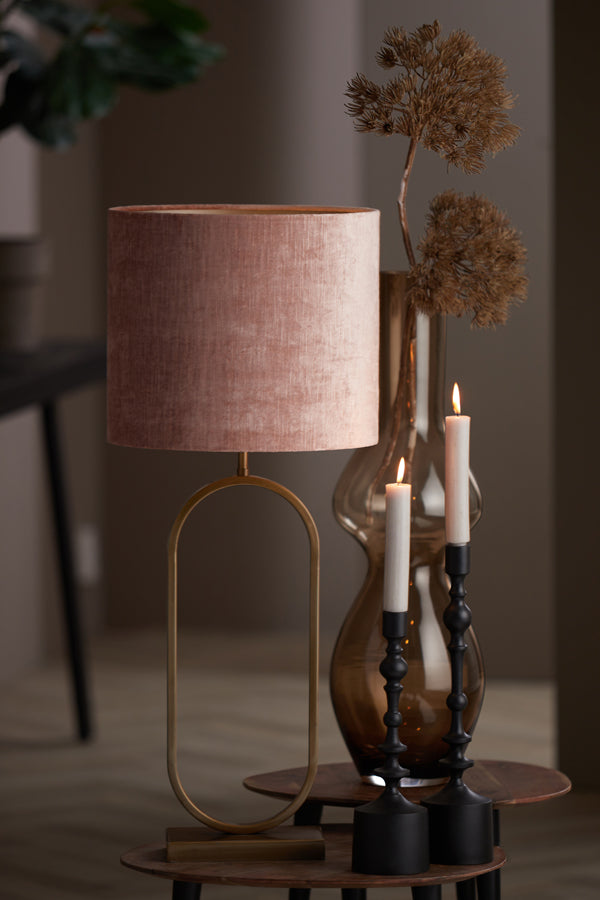 Light &amp; Living - Abat-jour 'Gemstone' (Ø35cm, Vieux Rose)