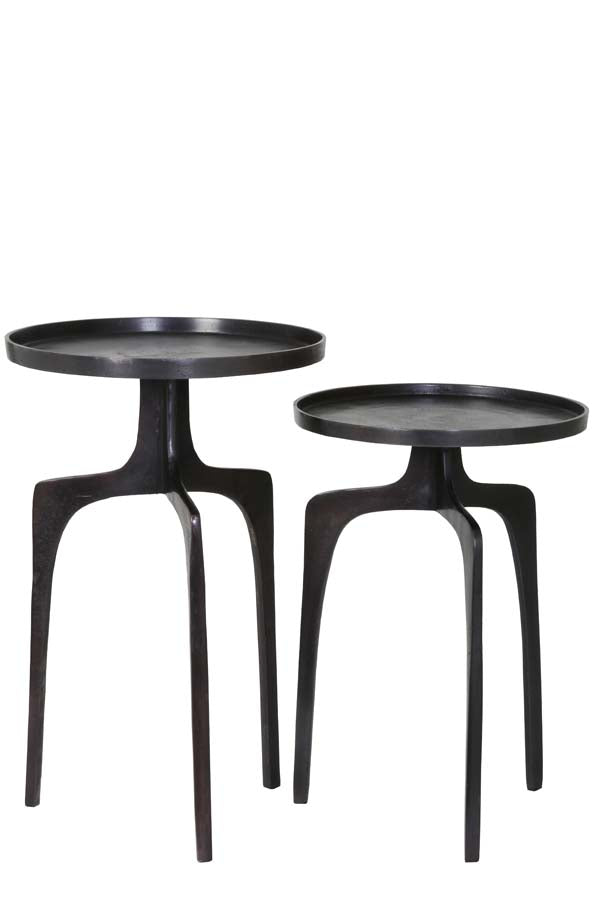 Light &amp; Living - Tables d'appoint 'Pano' (Lot de 2, Bronze Foncé)