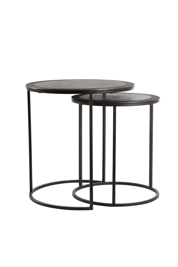 Light &amp; Living - Tables d'appoint 'Talca' (Lot de 2, Plomb Brut Antique)