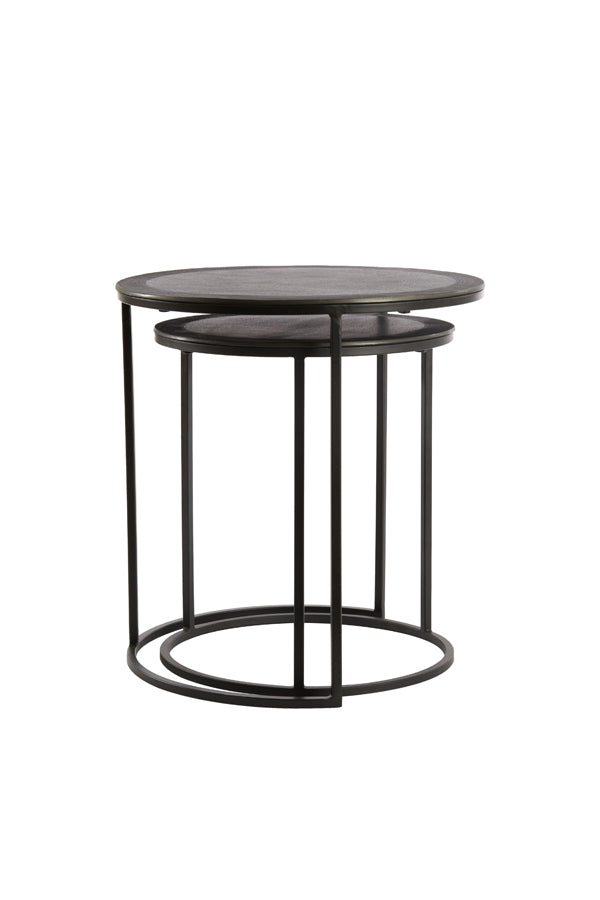 Light &amp; Living - Tables d'appoint 'Talca' (Lot de 2, Plomb Brut Antique)