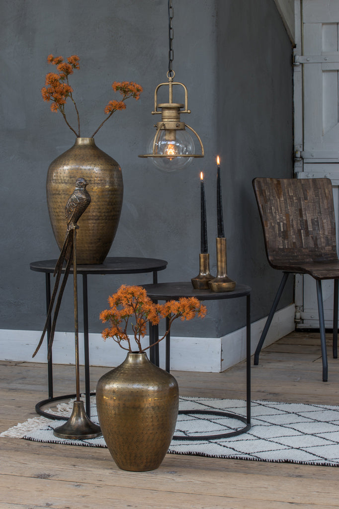 Light & Living - Bijzettafels 'Talca' (Set van 2, Raw Lead Antique)