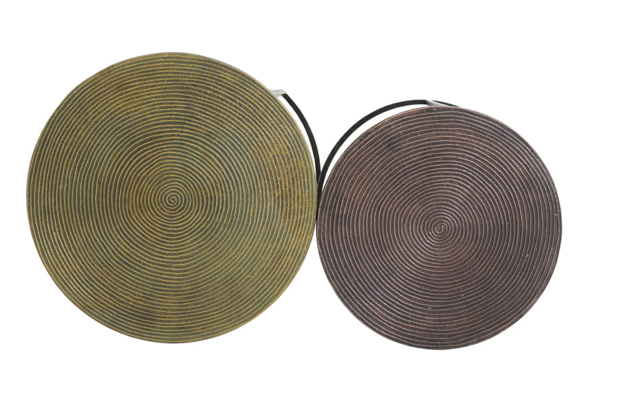 Light &amp; Living - Tables d'appoint 'Talca' (Lot de 2, Cuivre Antique et Bronze Circ)