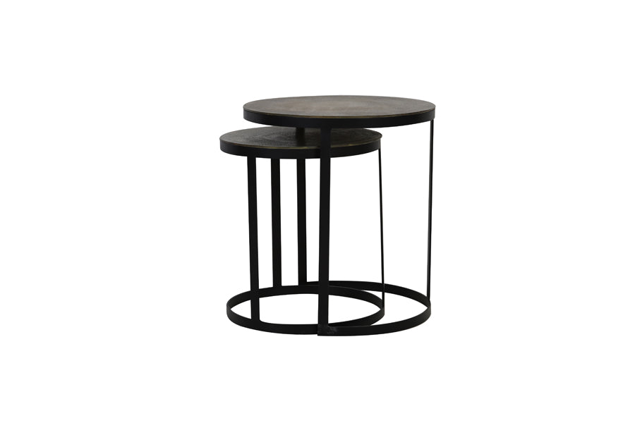 Light & Living - Bijzettafels 'Trelo' (Set van 2, Antique Bronze Black)