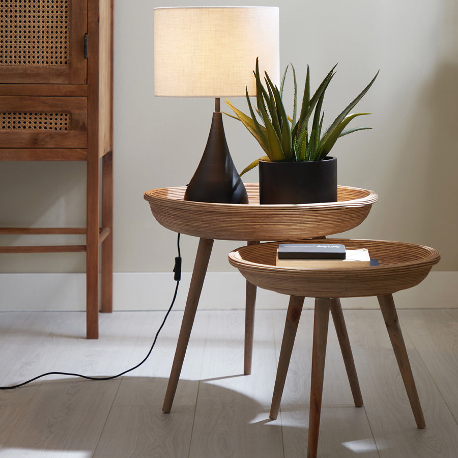 Light & Living - Bijzettafels 'Colon' (Set van 2, Rattan Naturel)