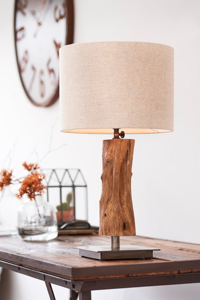 Light &amp; Living - Pied de lampe 'Siji' (30-40cm de haut, Naturel, Marron)