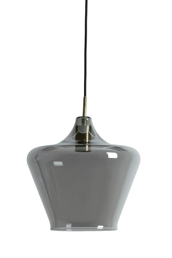 Light &amp; Living - Lampe à suspension 'Solly' (Taille L, Bronze Antique &amp; Verre Fumé)