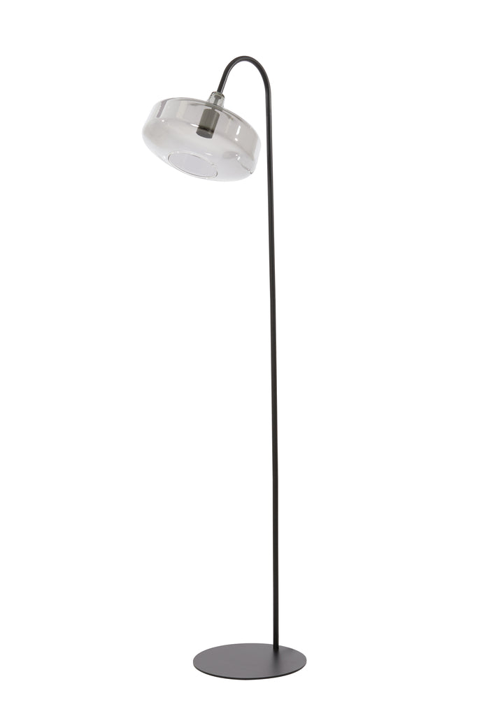 Light & Living - Vloerlamp 'Solna' (160cm hoog, Matzwart & Smoked Glass)