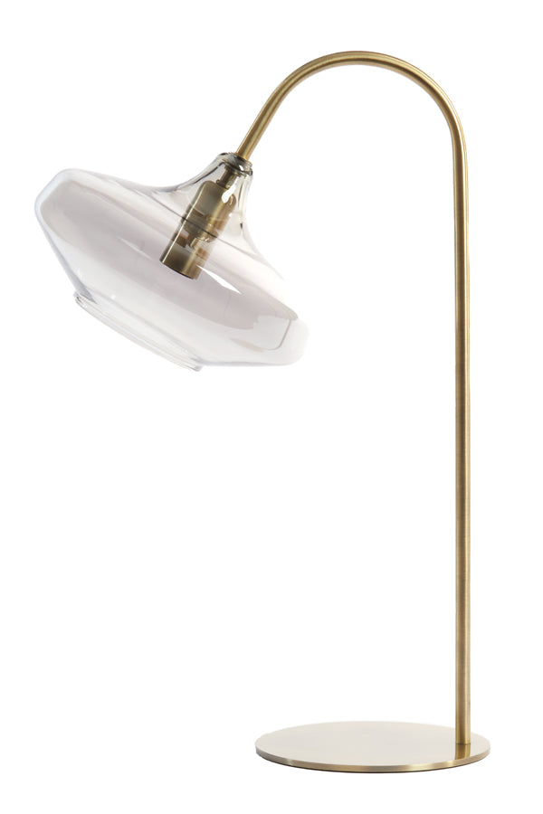 Light &amp; Living - Lampe de table 'Solna' (Bronze Antique et Verre Fumé)