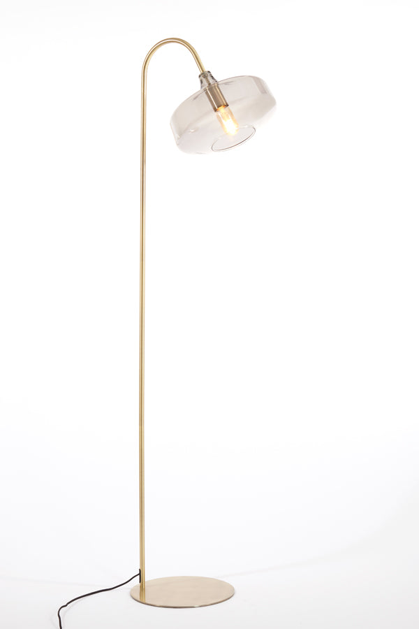 Light & Living - Vloerlamp 'Solna' (160cm hoog, Antique Bronze & Smoked Glass)