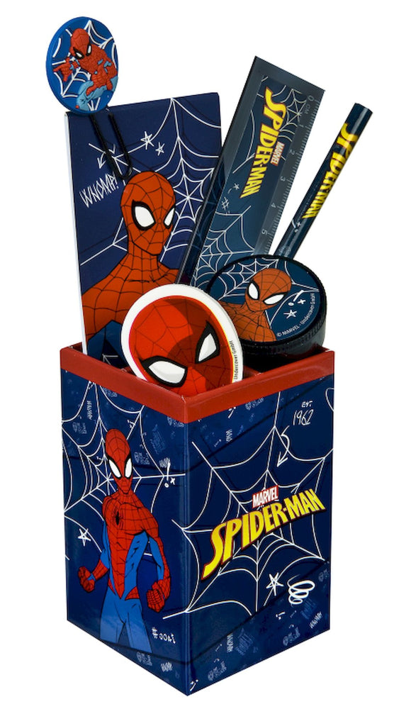 Boîte à crayons Spider-Man avec contenu 7 pièces
