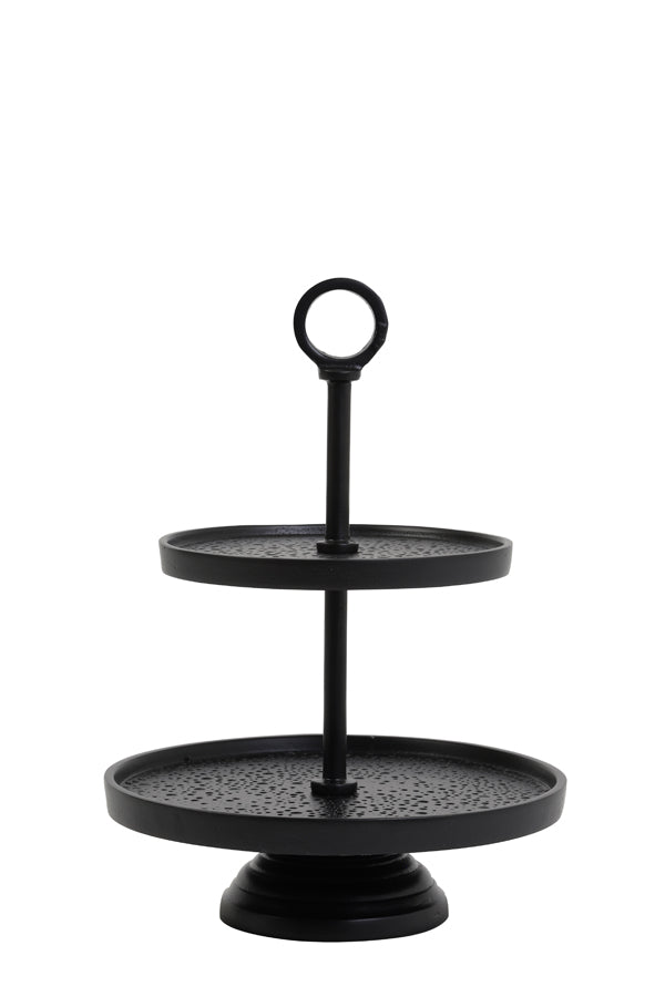 Light &amp; Living - Etagère 'Lutek' (2 étages, 37cm de haut, noir)