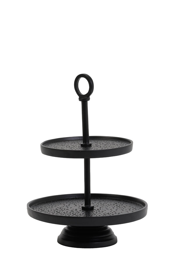 Light &amp; Living - Etagère 'Lutek' (2 étages, 37cm de haut, noir)