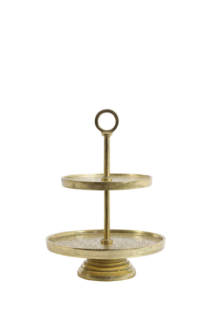 Light &amp; Living - Etagere 'Lutek' (2 Lagen, 37cm hoch, gold)