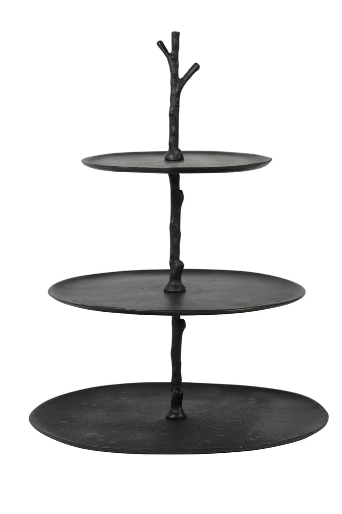 Light &amp; Living - Etagère 'Tresa' (3 couches, 45cm de haut, noir mat)