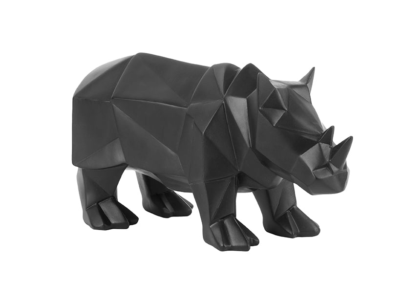 Present Time - Decoratief beeld 'Origami Rhino' (Black)