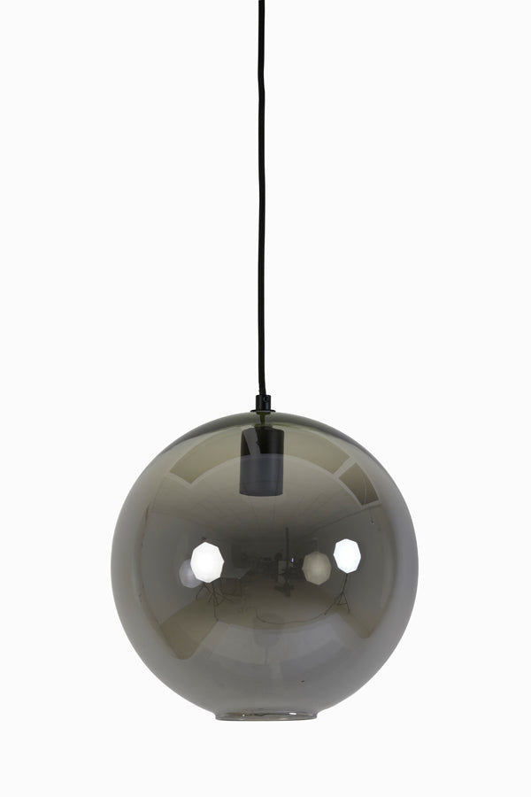 Light & Living - Hanglamp 'Subar' (Matzwart & Smoked Glass)