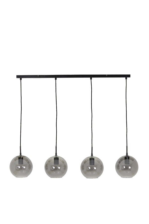 Light &amp; Living - Lampe suspendue 'Subar' (4 pièces, verre, Noir mat)