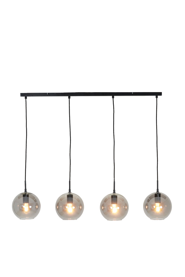 Light &amp; Living - Lampe suspendue 'Subar' (4 pièces, verre, Noir mat)