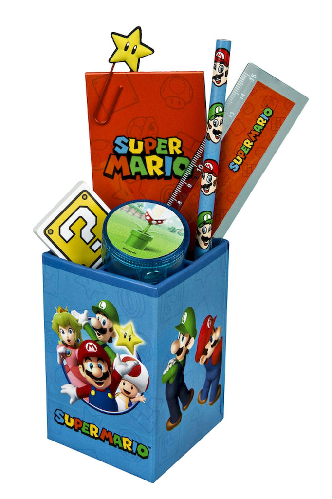 Boîte à crayons Super Mario avec contenu 7 pièces