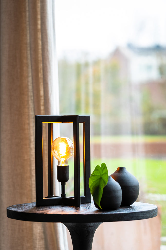 Light &amp; Living - Lampe de table 'Mace' (Noir mat)