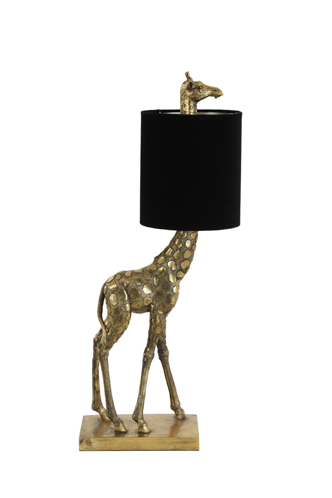 Light & Living - Tafellamp 'Giraffe' (Antique Bronze & Velvet Black)