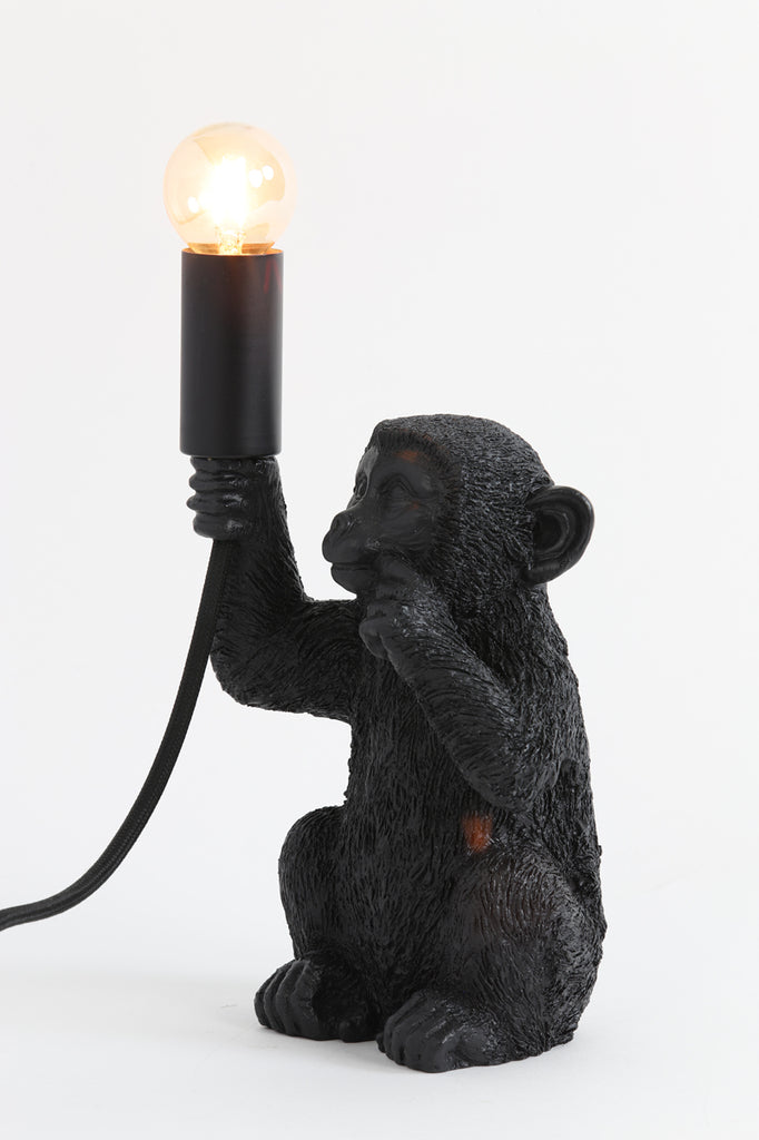 Light &amp; Living - Lampe de table 'Monkey' (Noir mat)