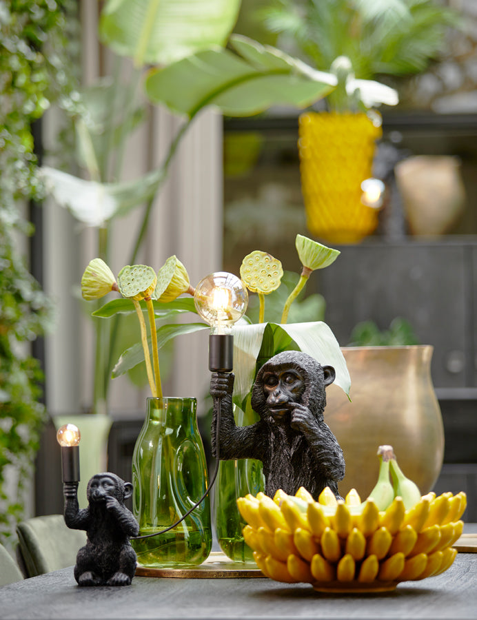 Light &amp; Living - Lampe de table 'Monkey' (Noir mat)