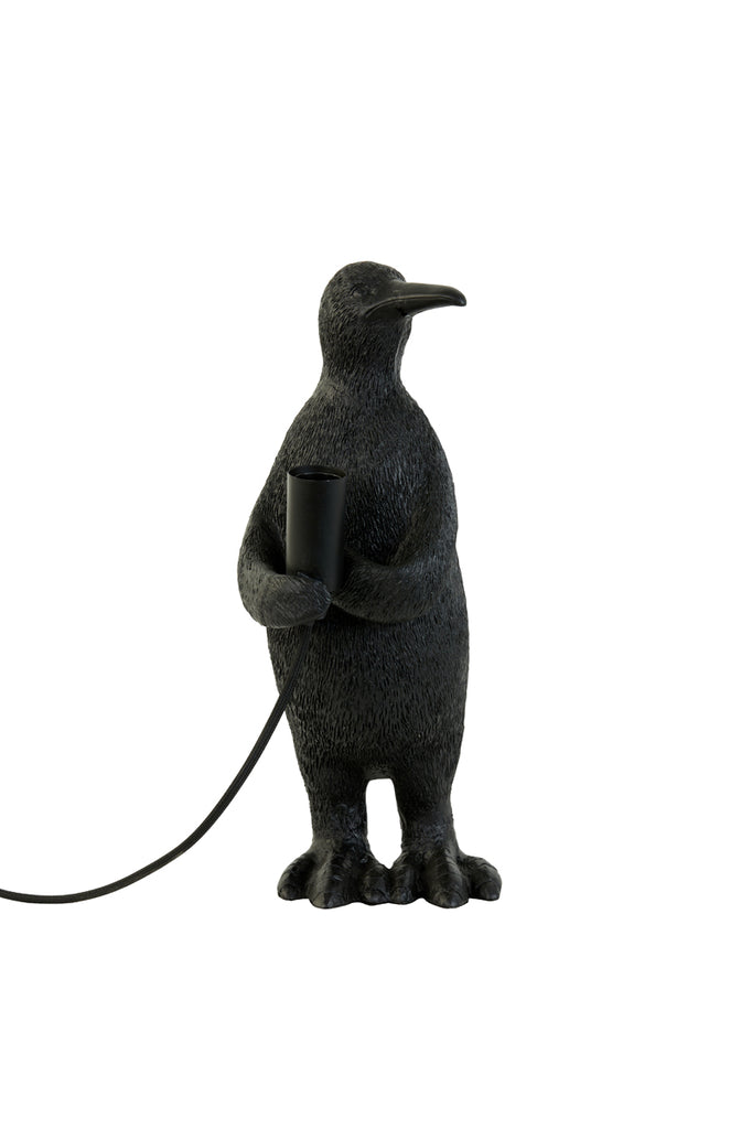 Light &amp; Living - Lampe de table 'Penguin' (Taille M, Noir Mat)