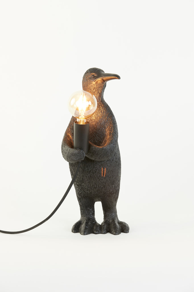 Light &amp; Living - Lampe de table 'Penguin' (Taille M, Noir Mat)