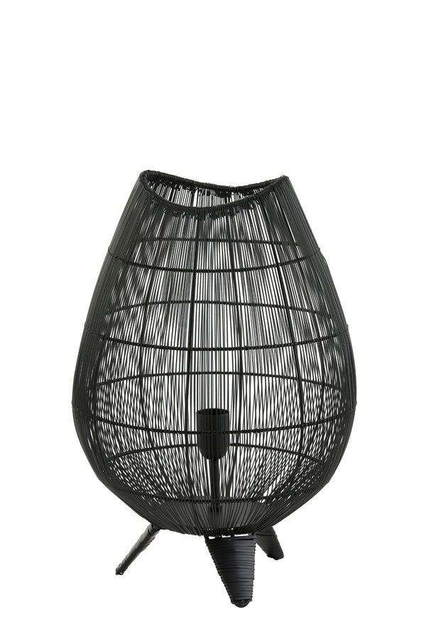 Light &amp; Living - Lampe de table 'Yumi' (Taille M, Noir Mat)